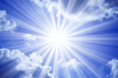 The sky in good weather with the sun to bright light. clipart
