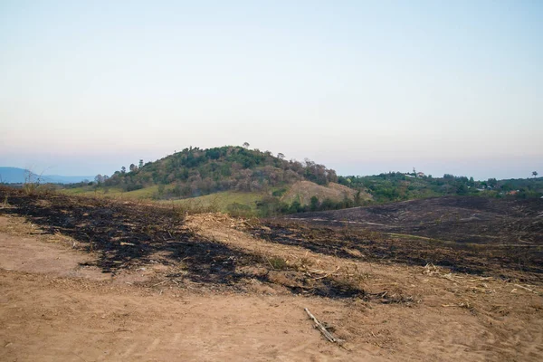 Montanha Estava Arder Para Agricultura Montanha Chamas Para Uso Terra — Fotografia de Stock