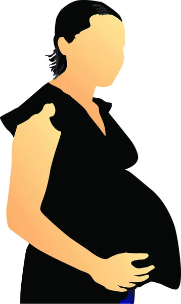 Σιλουέτα Της Εγκύου Γυναίκας — Φωτογραφία Αρχείου