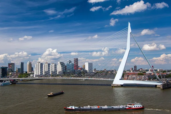 Θέα Της Γέφυρας Erasmus Στο Ρότερνταμ Ολλανδία — Φωτογραφία Αρχείου