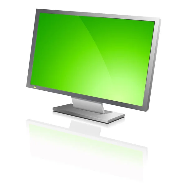 Brede Computer Flat Screen Groen — Stockfoto