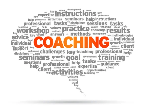 Coaching Word Speech Bubble Illustration White Background — Stock Photo, Image