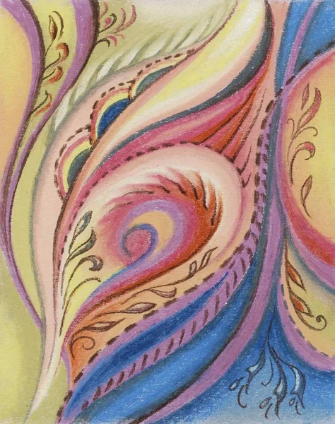 Abstrakter Künstlerischer Hintergrund Bild Pastell Handzeichnung Auf Papier — Stockfoto