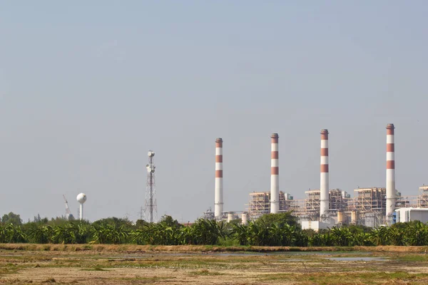 Central Eléctrica Turbina Gas Atardecer — Foto de Stock