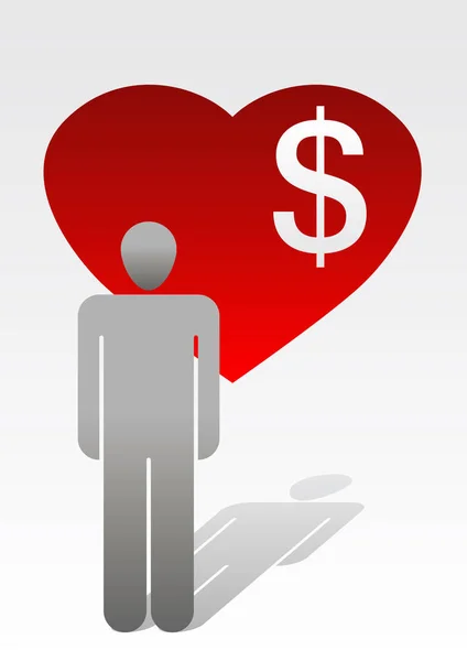 Hombre Amor Dinero Love Icon Series Mensaje — Foto de Stock