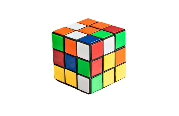 Складывающийся Разноцветный Куб Изолирован — стоковое фото