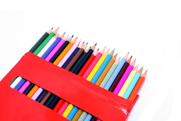 Crayons Couleur Éducation Macro Shoot — Photo