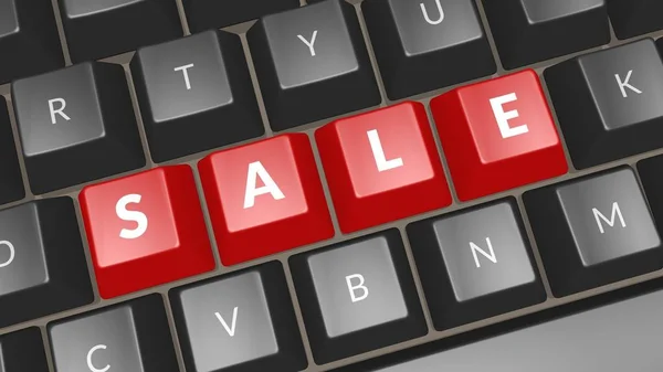 Продаж Слів Чорній Клавіатурі Комп Ютерний Ключ Показує Слово Продаж — стокове фото