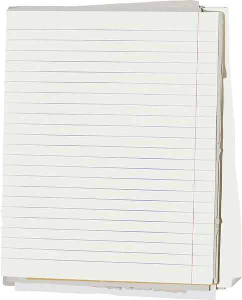 Stack Old Lined Papers Note Book Clipping Path Included Easy — Stock Photo, Image