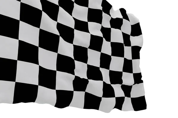 Racing checkered flag on white
