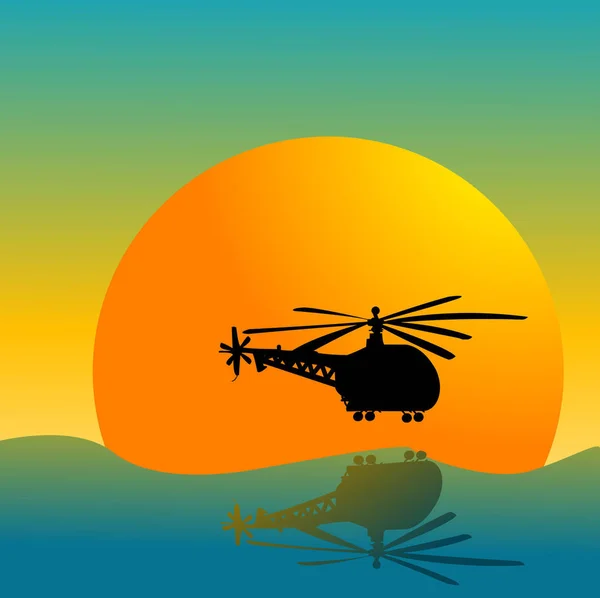 带有地狱直升机的卡片的插图 — 图库照片