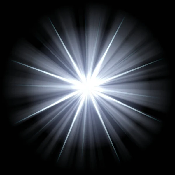 Étoile Blanche Supernova Sur Noir — Photo