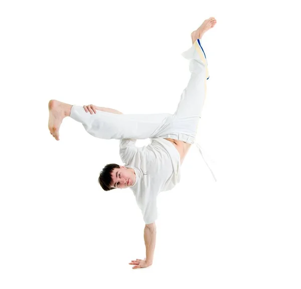 Контакт Спорт Capoeira Білий Фон — стокове фото