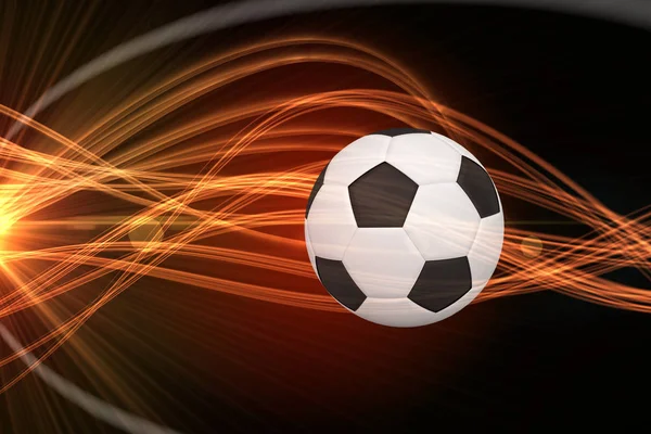 Fußball Gegen Gebogenes Laserlicht Design Orange — Stockfoto