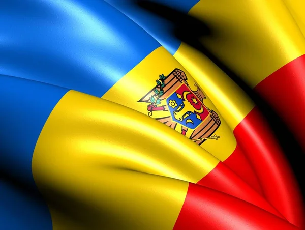 Bandera Moldavia Primer Plano —  Fotos de Stock