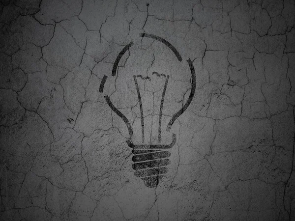 Geschäftskonzept Schwarze Glühbirne Auf Grunge Textur Betonwand Hintergrund — Stockfoto