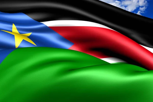 Flag Southern Sudan Close — Stock Photo, Image