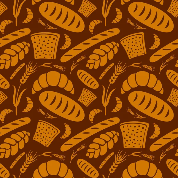illustration of seamless pattern of bread and bakery