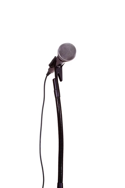 Beyaz Arkaplanda Mikrofon Izole Edildi — Stok fotoğraf