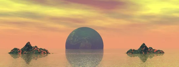 Мир Горы Закате — стоковое фото