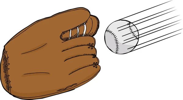 孤立的漫画 棒球手套用球 — 图库照片