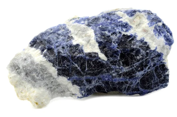 Sample Sodalite Beautiful Nature Specialis Isolated White Fone — стоковое фото