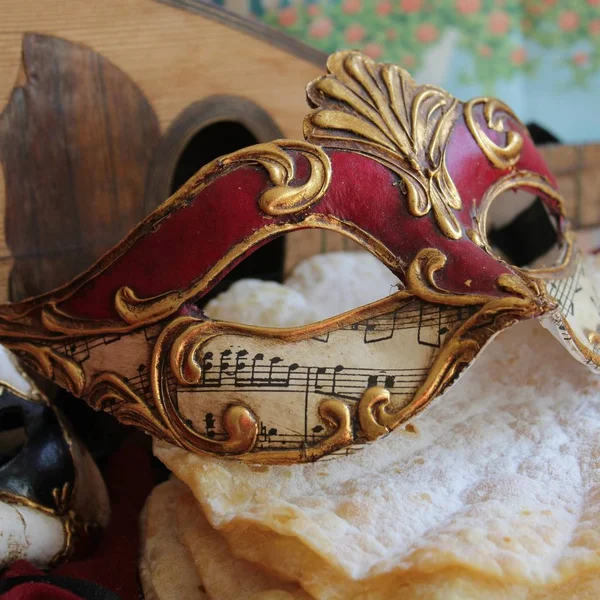 Close Shot Carnival Baroque Mask — Stock Photo, Image