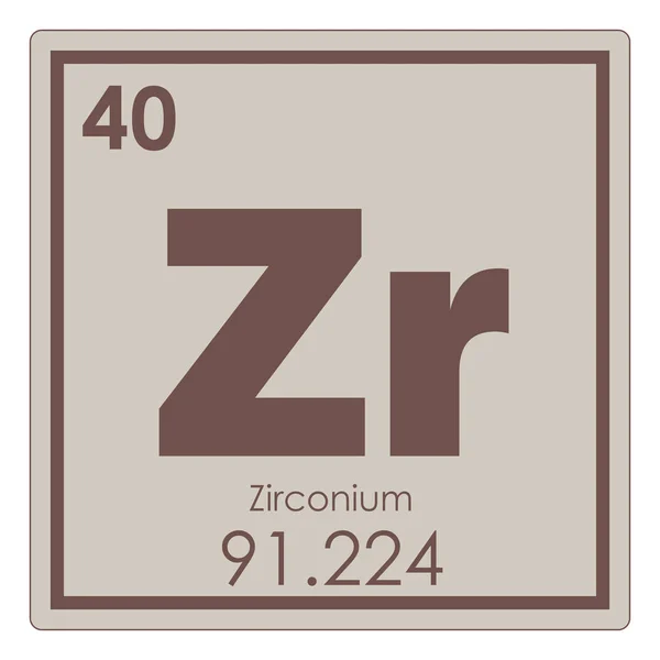 Zirkonium Chemického Prvku Periodické Tabulky Věda Symbol — Stock fotografie