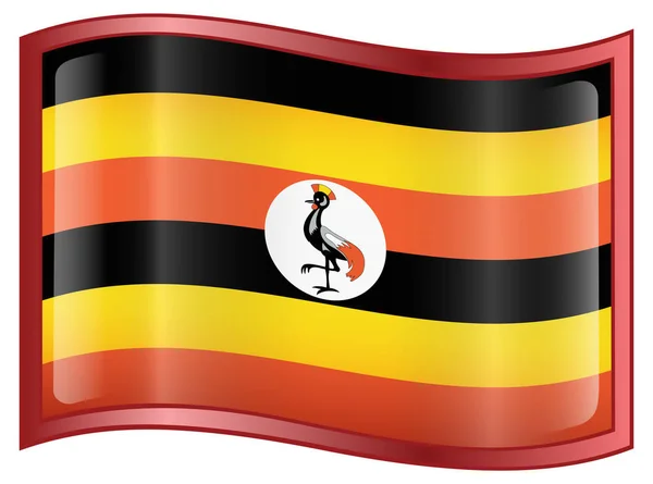 Uganda Ícone Bandeira Isolado Sobre Fundo Branco — Fotografia de Stock