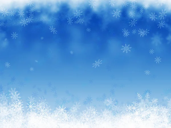 Fiocchi Neve Sfondo Blu — Foto Stock