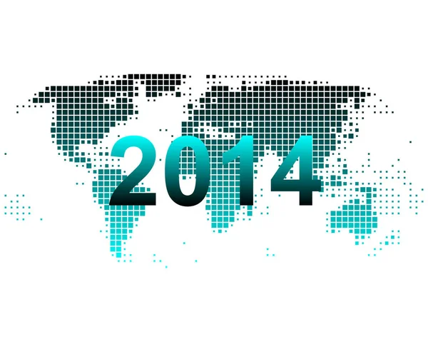 Mapa Mundo 2014 Praças Mapa Geográfico — Fotografia de Stock