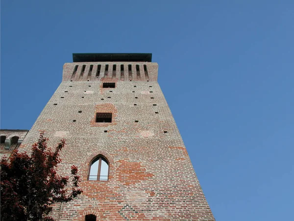 Середньовічна Вежа Torre Medievale Settimo Торинезе Турин Італія Над Синім — стокове фото