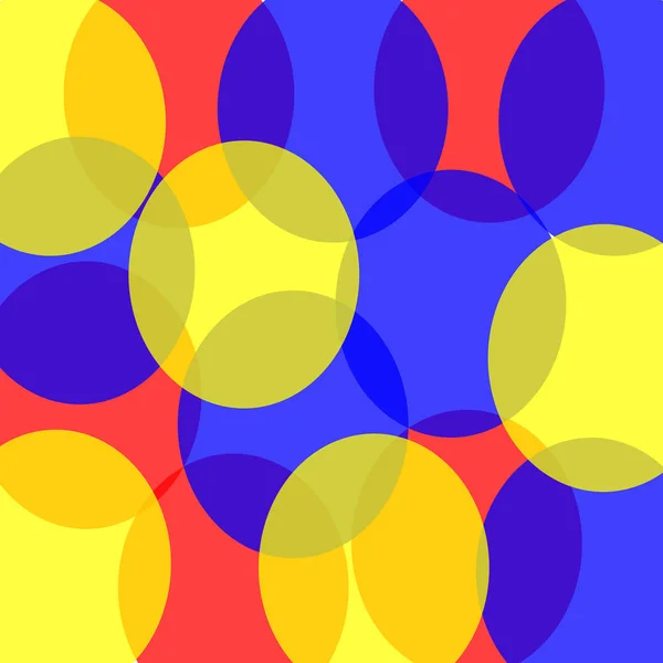 Transparente Retro Kreise Rot Blau Und Gelb Sorgen Für Eine — Stockfoto