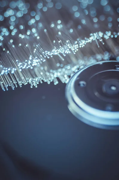 optical, plate of chips with fiber optic lights