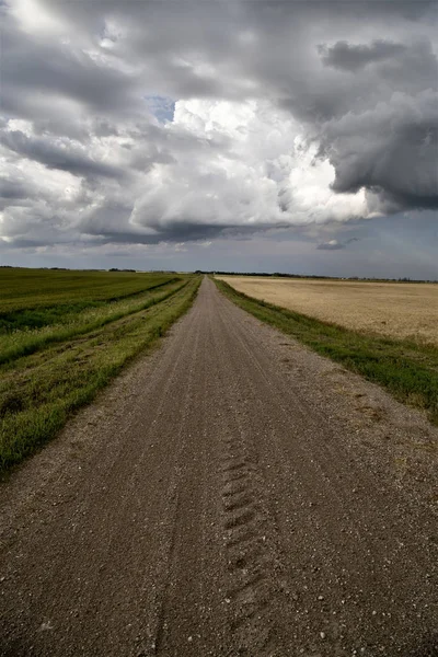 Καταιγίδα Σύννεφα Saskatchewan Λιβάδι Σκηνή Canada Αγρόκτημα — Φωτογραφία Αρχείου