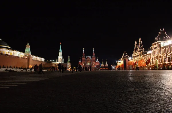 Oroszország Vörös Tértől Kreml Moszkva Éjszaka — Stock Fotó