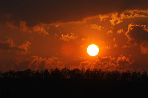 Naranja Puesta Sol Montaña Tailandia — Foto de Stock