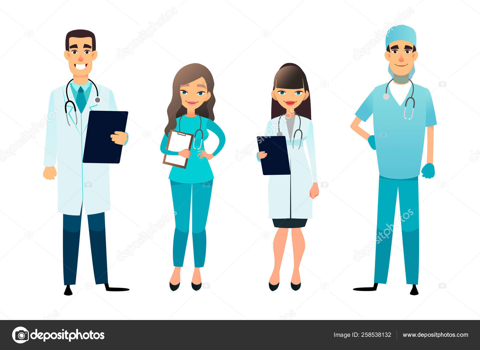 Equipo Médicos Enfermeras Personal Médico Dibujos Animados Concepto Equipo  Médico: fotografía de stock © YAYImages #258538132 | Depositphotos