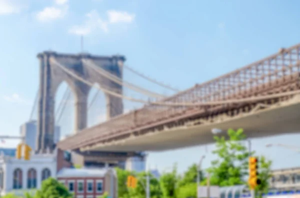 Defocused Background Brooklyn Bridge New York City Intentionally Blurred Post — Stock Photo, Image