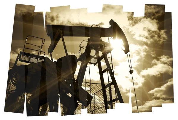 Przemysł Naftowy Abstrakcyjne Tło Kompozycji Przemysł Naftowy Gazowy Kolaż Zdjęcie — Zdjęcie stockowe
