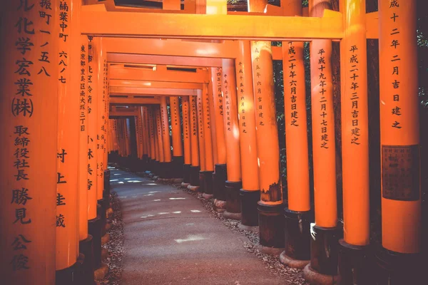 Santuário Fushimi Inari Taisha Torii Kyoto Japão — Fotografia de Stock