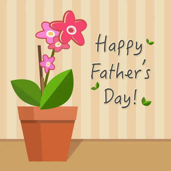 Fathers Day Plant Card Raster Illustration — Stock Photo, Image