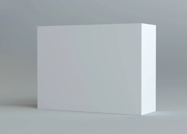 Uma Caixa Cartão Embalagem Vazia Branca Realista Para Produtos Cosméticos — Fotografia de Stock