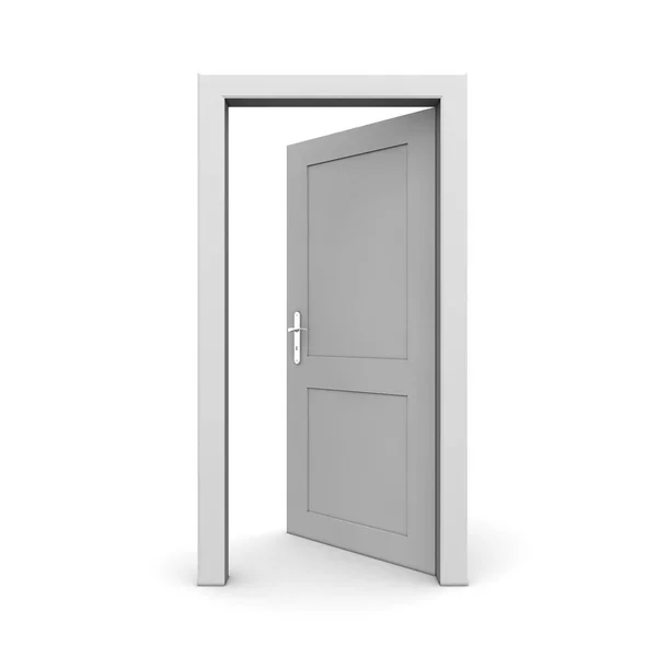 Einzige Graue Tür Offen Nur Türrahmen Keine Wände — Stockfoto