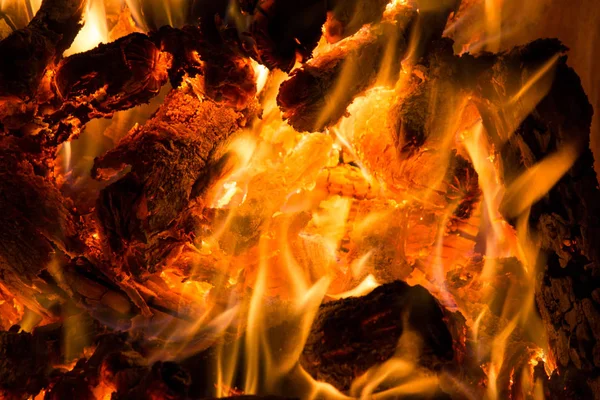 Calor Fogo Que Queima Madeira — Fotografia de Stock