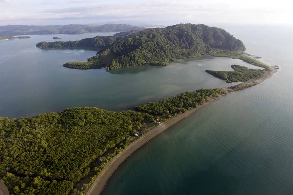 Trecho Remoto Costa Selva Longo Praia Costa Rica Imagem Tirada — Fotografia de Stock