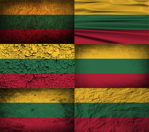 Flaga Litwy Starą Teksturą Ilustracji — Zdjęcie stockowe