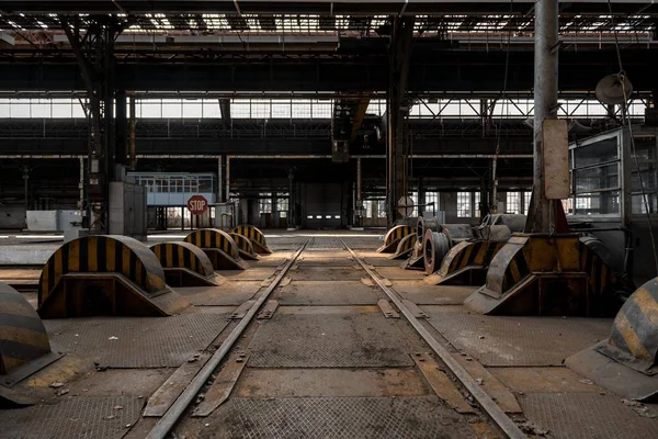 Industriella Interiören Gammal Fabriksbyggnad — Stockfoto