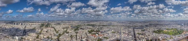 Amplo Panorama Paisagem Urbana Paris Com Todos Principais Marcos Filmado — Fotografia de Stock