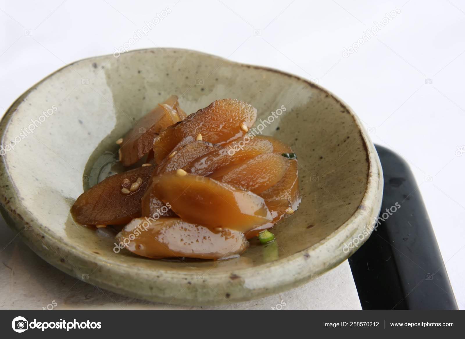 Traditional Korean Sweet Pickle Relish Served Meals Stock Photo by